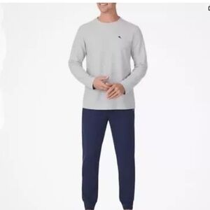 Tommy Bahama Mens 2 Pc Lounge Set, light gray/ blue